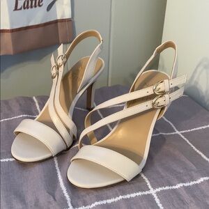 Elegant Beige Strappy Heels
